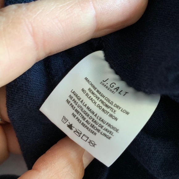 John Galt Navy + White Striped Cotton Long Sleeve - Picture 7 of 9